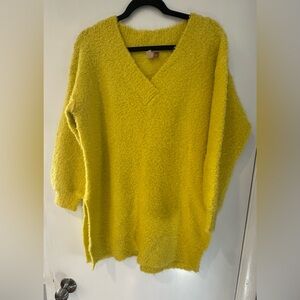 Pilcro Cozy Yellow V-Neck Sweater